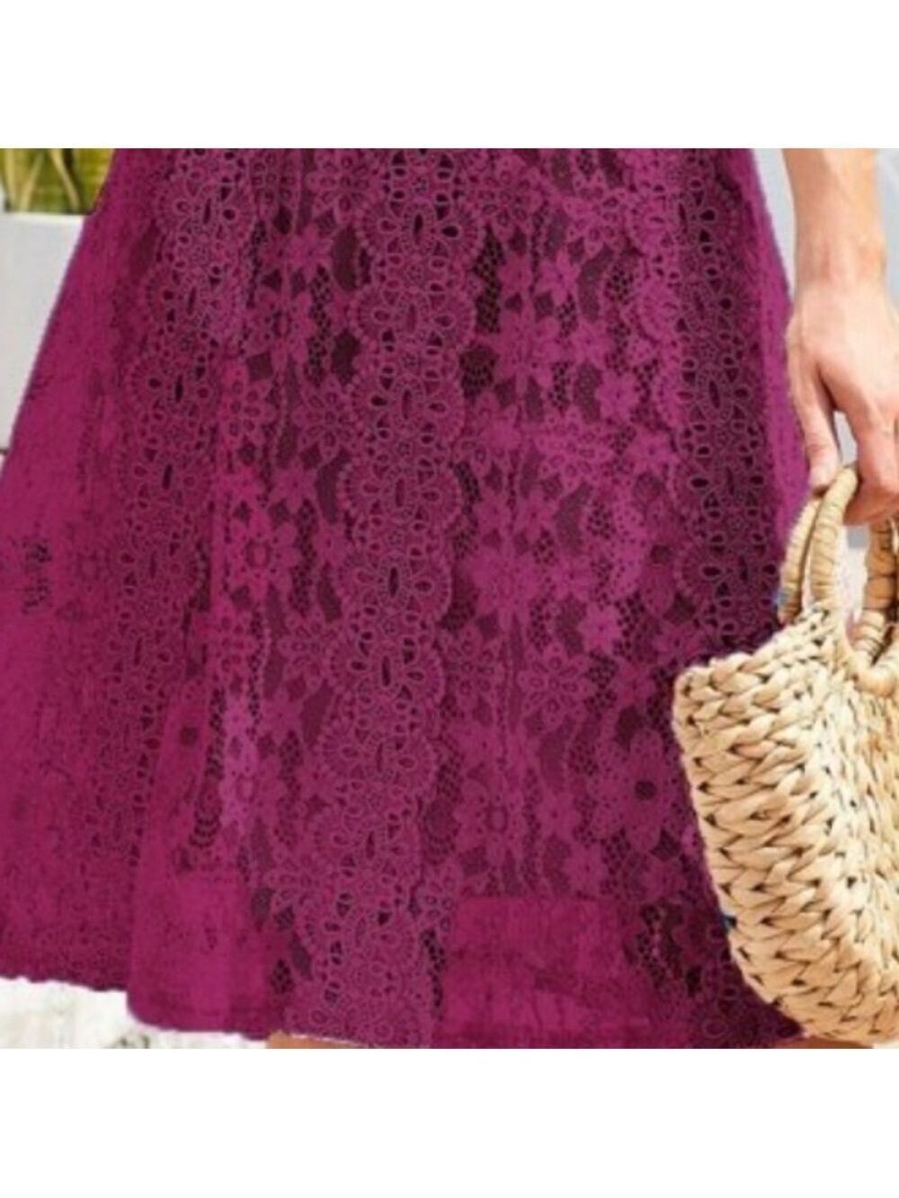 TICOSA Color Purple Zip Back Lace Formal Dress NWT Size L No - Picture 7 of 14